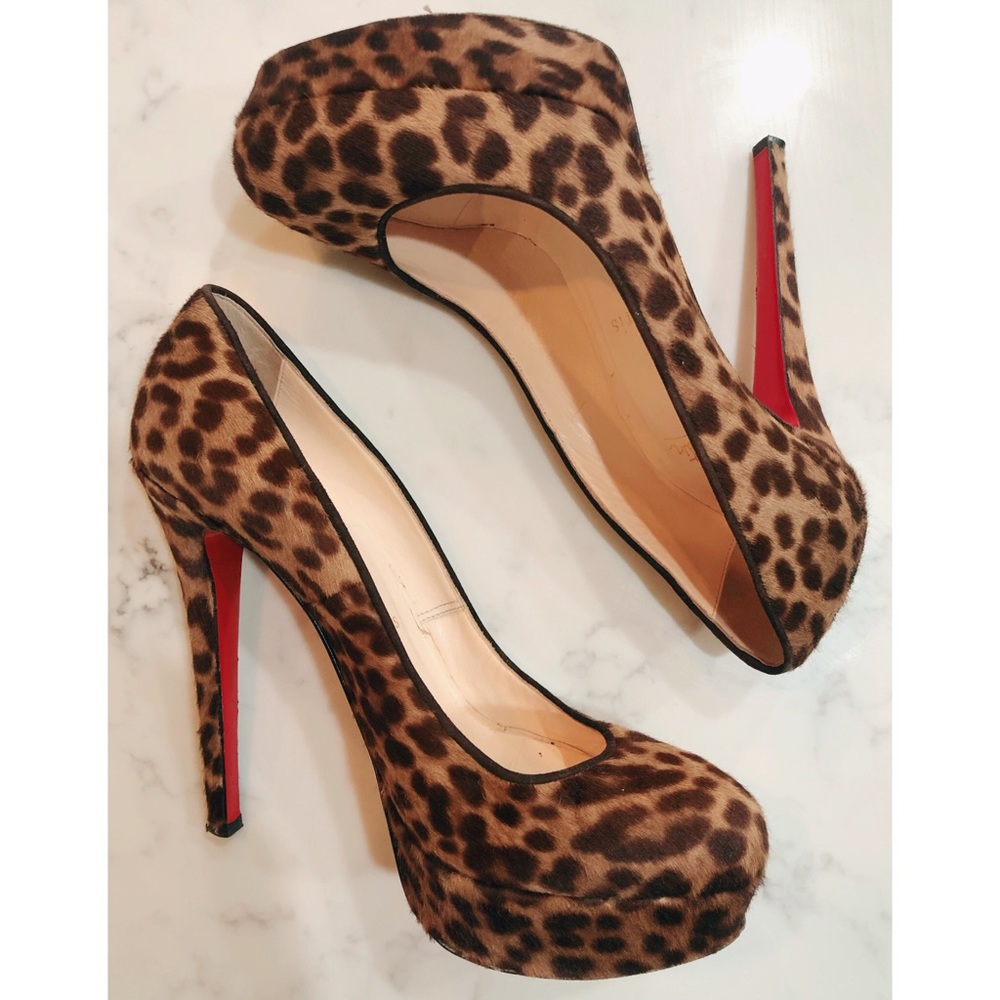CHRISTIAN LOUBOUTIN Leopard Pony Hair Bianca Heels - Picture 5 of 16